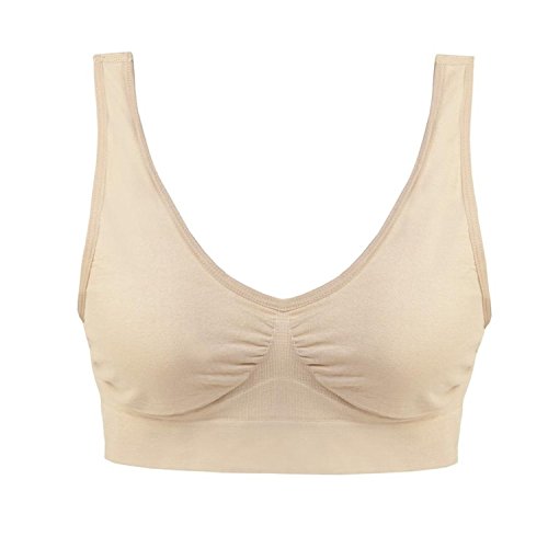 Boolavard New Seamless Sports Style Bra Crop Top Vest Comfort Stretch Bras Shapewear (as8, alpha, 3X_l, regular, regular, Nude)