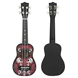 Ukelele Ukelele Bajo De Cuatro Cuerdas 21 Pulgadas Guitarra Tono Alto Con Capo Afinador Y Otros Accesorios(Ukulele)