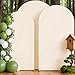 Wedding Arch Cover,Set of 3 (7.2ft+6.6ft+6ft) Double Color Cover Spandex Fitted Arch Stand for Birthday Party Baby Shower Wedding Stand Decoration (White+Beige)