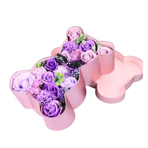 Ours en savonnette de roses pourpre pour petite amie - 2