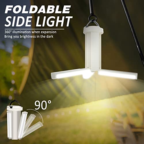 Led Camping Lanterns, Dibms 240Lm Usb Rechargeable Foldable Flashlight Worklight Waterproof Survival Lights W/ Magnetic Base Hook For Camping Hurricanes Emergency Power Outages Indoor Outdoor 2-Pack #TOP2