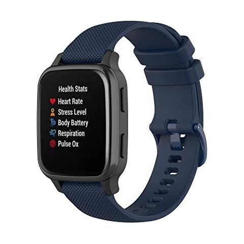 Chofit Silicone Bands Compatible with Garmin Venu Sq Music Strap, Soft Replacement Sport Wristband Bracelet Arm Band for Garmin Venu Sq Music/Venu Sq/Venu/Venu 2 Plus (Blue) Cover