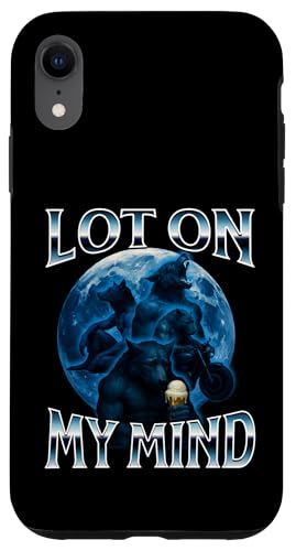 Lot On My Mind Alpha 3 Wolf Moon Galaxy Meme Brainrot Weird Case for iPhone XR