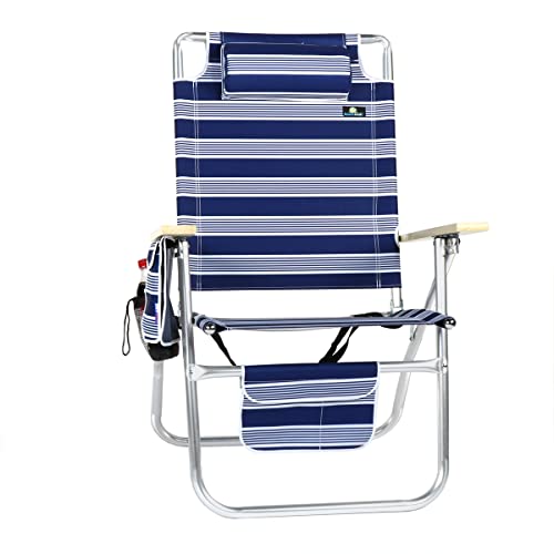 17 Inches High Off Ground 4 Reclining Position Tall Beach Chair For Adults #TOP3