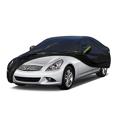 Image of Kaugung 7 Layers Car Cover Custom Fit Infiniti G20 /G25 /G35 /G37 from 2002 to 2025, Outdoor Waterproof All Weather Sun Rain Dust Snow Protection with Zipper Door.(USA Warehouse,Within 3-7 Days)