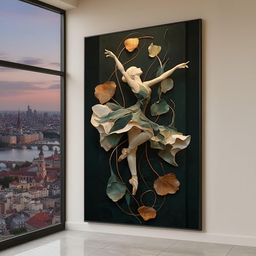 Tableau abstrait de danse de ballerine impression sur toile contemporaine 30x50