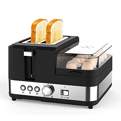 GJJSZ 850W Toaster,vollautomatische Frühstücksmaschine zu Hause,Spucktreiber,Antihaft-Bratpfanne,Auftauen