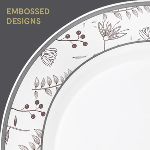 Image of Larah by Borosil 51pc Opalware Grandeur Dinner Set for Family of 8 | Microwave & Dishwasher Safe Crockery Set for Dining & Gifting | Plates & Bowls