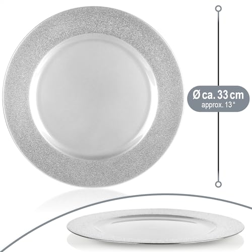 Assiette décorative étincelante com-four réutilisable haut de gamme - 7