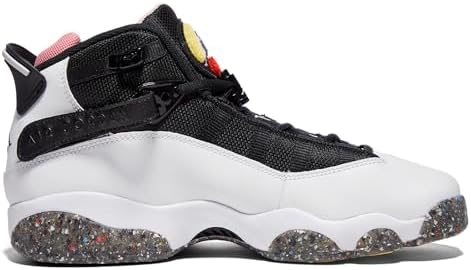 Jordan Girl's 6 Rings (Big Kid) White/Black/Coral Chalk/Picante Red 6 Big Kid M | Image 1