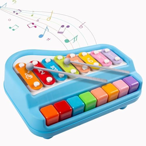 Bebbly 8-Tone Xylophone Learning Toy for Kids | 2-in-1 Colorful Plastic ...