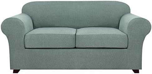 H.Versailtex 3-Seater Sofa Slipcovers Stretch Couch Covers for 3 Seat Cushion Covers Jacquard Form Fit Slip Resistant Furniture Protector, 3 Seater, Grey
