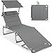 Produktbild Homecall Sonnenliege mit Dach, schnell trocknender Schaumstoff, XXL, 200 x 70 cm - (Grau)
