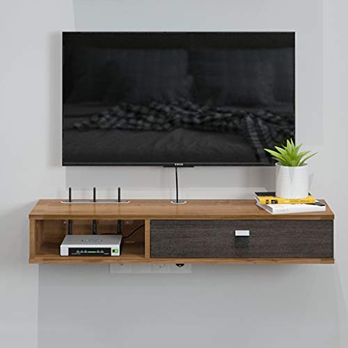 Estante Gabinete de TV flotante Repisa Estantes de pared Soporte de TV Estante colgante Gabinete de TV Consola de medios para reproductores de DVD Cajas de cable Juegos Consolas Accesorios para TV