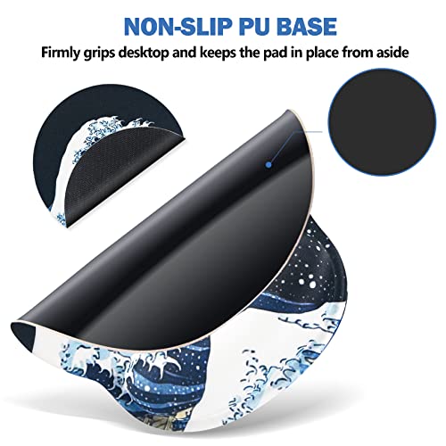 AIMSA Ergonomic Mouse Pad with Wrist Support, Gel Mousepad Non-Slip PU Base Wrist Rest Pad for Home, Office, Work, Game, Easy Typing, Pain Relief, Comfortable, Big Waves — view 4