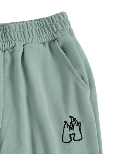 Image of Verdusa Girl's Sweatpants Graphic Embroidery Straight Leg Athletic Pants with Pockets