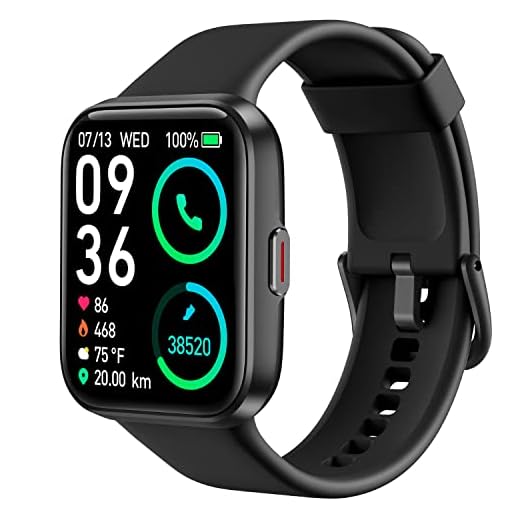 SKG Smart Watch for Men Women Android iPhone with Alexa Built-in & Bluetooth Call(Answer/Make Call) 1.69" Fitness Tracker with IP68 Waterproof, 60+ Sports, Heart Rate SpO2 Monitor, V7 Pro
