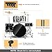 Phenyx Pro Drum Microphone Kit, 7-Piece Full Metal Wired Dynamic Mic Set for Bass/Tom/Snare/Hi-hat Cymbals, with Carrying Case, Holders, and Threaded Clips (PTD-10)
