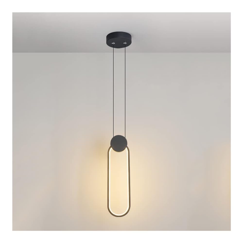 Lustre suspendu LED de finition noire supérieure, luminaire décoratif haut de gamme
