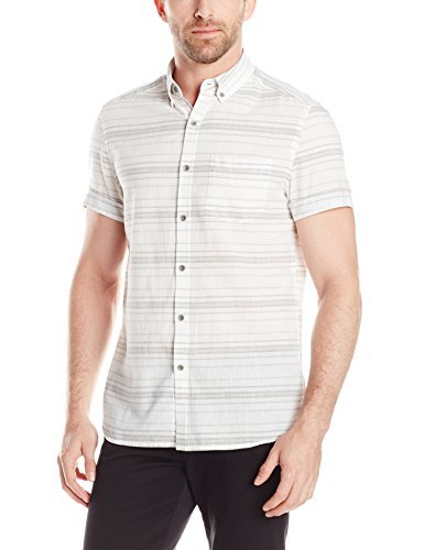 Kenneth Cole Men's Short-Sleeve Slub Stripe Shirt