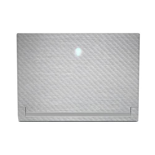 MightySkins Carbon Fiber Skin Compatible with Alienware X17 R2 (2022) Full Wrap Kit - Brushed Aluminium | Protective, Durable Textured Carbon Fiber Finish | Easy to Apply | Made in The USA