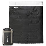 EDILLY Double Sleeping Bag for Backpacking,4 Seasons Warm Cold Weather Lightweight, Portable, Waterproof 2 Person Sleeping Bags for Adults and Kids, Perfect for Hiking Traveling, Indoor & Outdoor