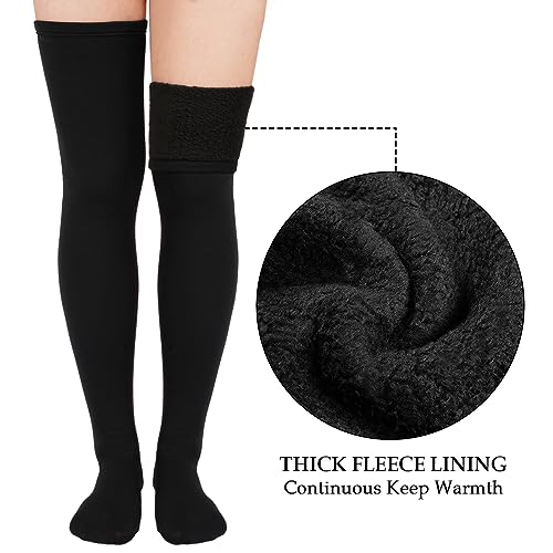 Thigh High Socks for Women Warm Thick Fleece Lined Thigh Highs Boot socks Leg Warmers3