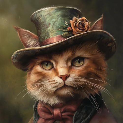 Kit broderie point de croix chat fantastique 40x40cm pour débutant