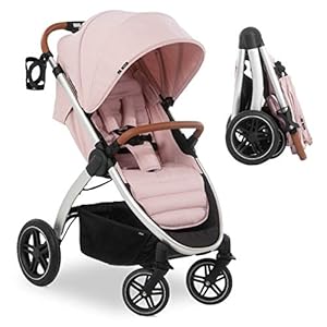 Hauck Buggy UpTown mit Liegefunktion, klein zusammenklappbar, bis 25 kg, Schieber höhenverstellbar - Kinderwagen Sportwagen mit Einhand Faltmechanismus und Getränkehalter - Melange Rosa