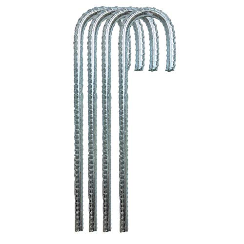 Ashman Rebar Stake Anchor 12 Inches Long, Ideal for Securing Animals, Tents, Canopies, Sheds, Car Ports, Swing Sets (Re-bar Stake 4 Pack)