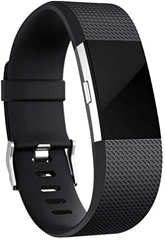 Tobfit Sport Band Compatible with Fitbit Charge 2 Bands, Adjustable Replacement Sport Strap Wristband for Fitbit Charge 2 Smartwatch Heart Rate Fitness Wristband Small Large (#Classic 3 Pack: Black+Navy Blue+Gray, Large) - 1