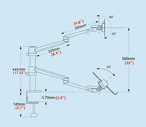 Magichold 3 In 1 Stand For Laptop And Monitor Or Tablet, Laptop/Monitor Desk Stand Arm, 360º Rotating, Height Adjustable,Supports Laptop(11-17 Inch), Monitor(17-32 Inch), Tablet/ Ipad Pro(5-13 Inch) #TOP4