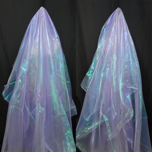 Light Purple Iridescent Organza Fabric for Wedding & Halloween 3.3 Yard Long 59-Inch Wide Perfect for DIY Photography Scene Arrangement and Personalized Clothing Production