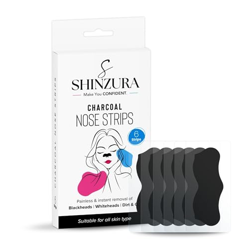 Image of Charcoal Nose Strips - 6 Pack for Effective Blackhead Removal, Deep Pore Cleanse & Detox with Activated Charcoal, Suitable for All Skin Types