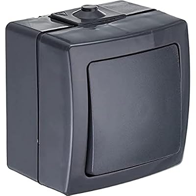 Kopp 565615002 Nautic 565615002 - Interruptor Universal para entornos húmedos (250 V, 10 A, IP44), Color Gris, Antracita