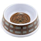 Buckle-Down Dog Food Bowl Star Wars Chewbacca Face and Bandolier Bounding Browns Gray 16 Ounces,...