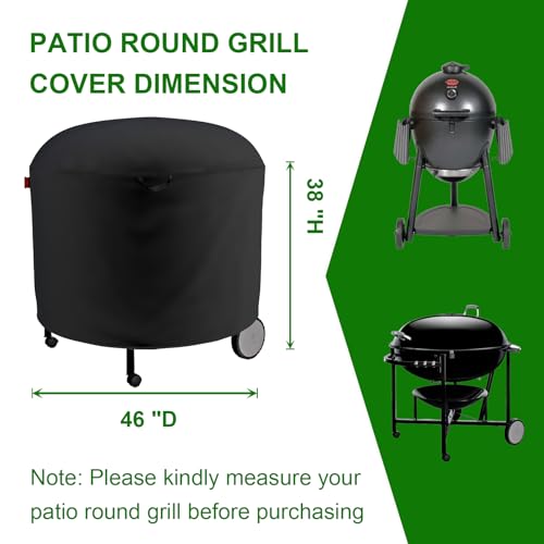 Cover Geny Extra Large Grill Cover Fits Weber Ranch Kettle Charcoal Grill 37",Char-Griller AKORN Kamado Charcoal Grill Model E16620,Outdoor Round Grill Cover(46" D)