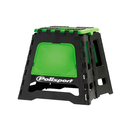 Polisport 8981500005 - Cavalletto Pieghevole In Polipropilene E Gomma, Leggero E Facile Da Trasportare Con Il Logo Verniciato E Goffrato. Disegno A Colori Verde