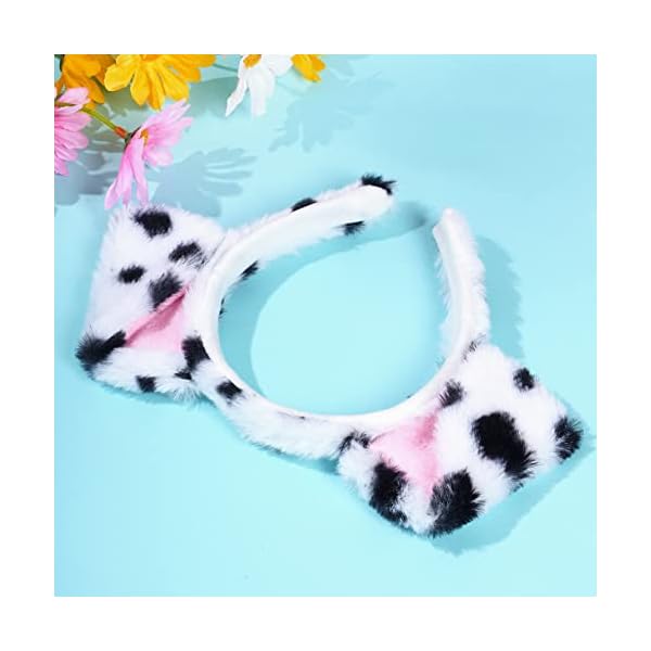 Jmkcoz dalmatian dog ears headband puppy ears headband animal headwear kids dog costume for halloween dress up carnival cosplay party - image 6