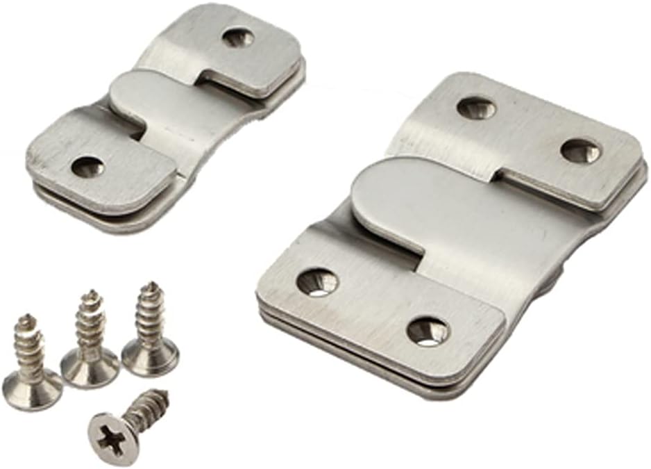 4pcs Stainless Steel Wall Hook Picture Frame Keyhole Hanger Z Clip Sofa Bed Interlocking Flush Mount Bracket Furniture Connector