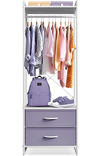 Sorbus Premium Cothing Rack With Drawers - Heavy Duty Wardrobe Closet With Metal Frame & Wooden Top - 70Inch Tall Garment Rack- Lightweight Freestanding Coat Closet - Multipurpose For Hallway, Bedroom #TOP5
