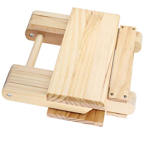 Banco pequeño plegable de madera rústico para interior taburete bajo camping 5