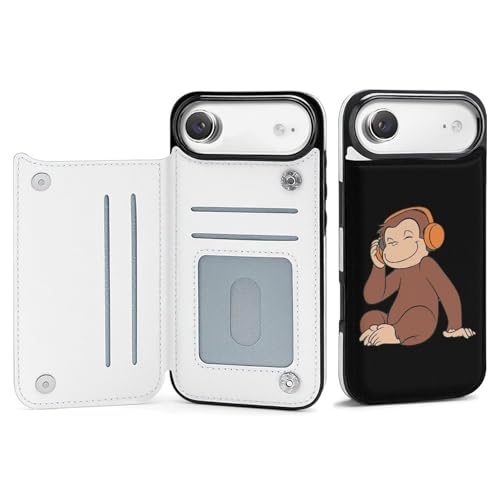 手帳型 おさるのジョージ (2) 対応 iPhone 17 Air ケース カード収納 スマホケース 財布型 携帯ケース 軽量 全面保護 スタンド機能 おしゃれ お祝いギフト