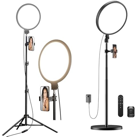 10.2" Full-Screen Ring Light Tripod Stand + 13" Large Ring Light with Stand Cover