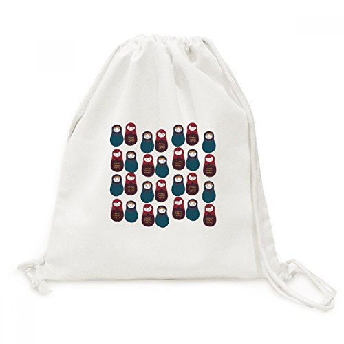 Sac poupée matriochka russe en toile à cordon idée cadeau originale pour enfants