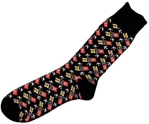 AV8R Taxiway Sign Socks | Aviation Themed Dress Socks! (Black)