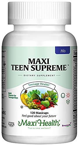 Maxi Health Teen Supreme - His - Multivitamins & Minerals For Teenage Boys, 120 Capsules, Kosher