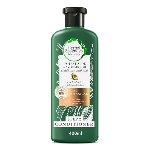 Herbal Essences Sulfate-Free Potent Aloe + Avocado Oil Hair Conditioner for Curl Hydration and Moisturizing 400 ml