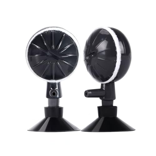 JOMISSLY Adjustable Aquarium Nano Bubble Diffuser, Ultra-Fine Air Stone Disc with Suction Cup, High-Output Oxygenation for Fish Tank, 2-Pack, Black
