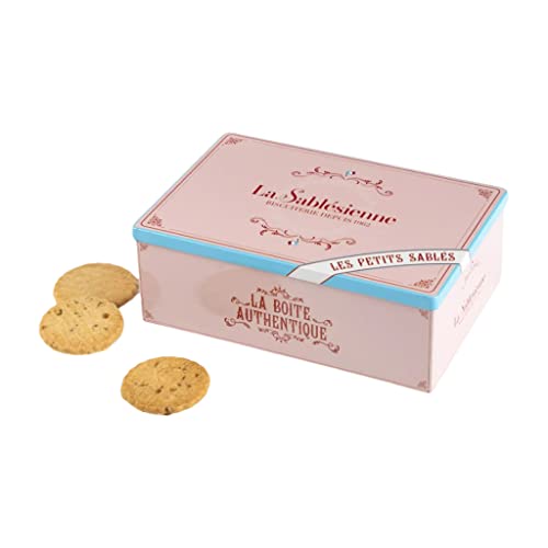 La Sablésienne, Authentic' Original Pink French Tin Of 2 Pure French Butter Shortbread Cookie Assortments, 10.5 Oz, Imported #TOP3